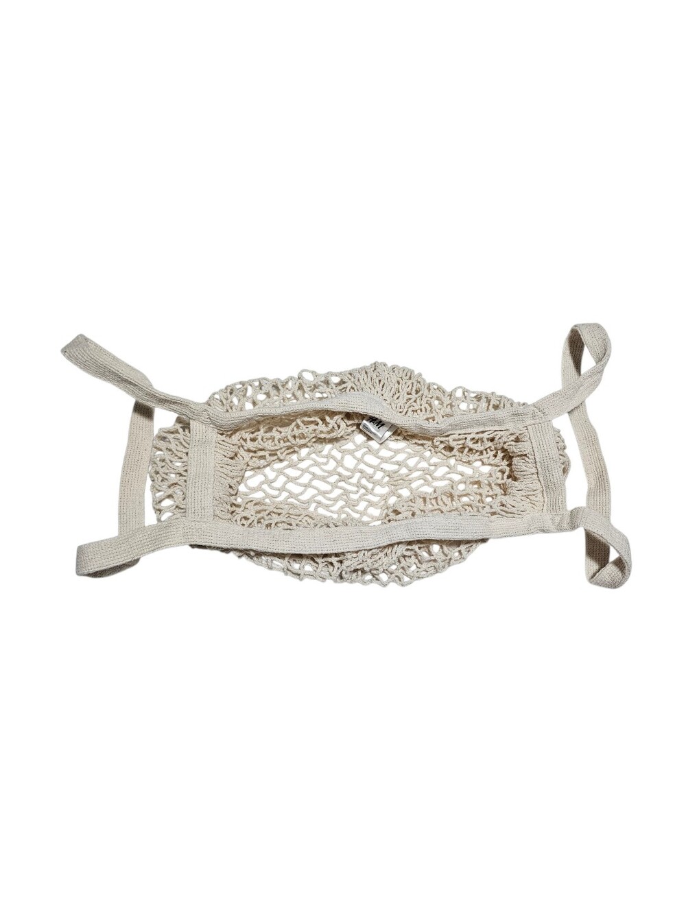 H&M Cream Cotton Mesh Net Tote Bag Ecofriendly Shopping Beach Market Knit Purse View 6
